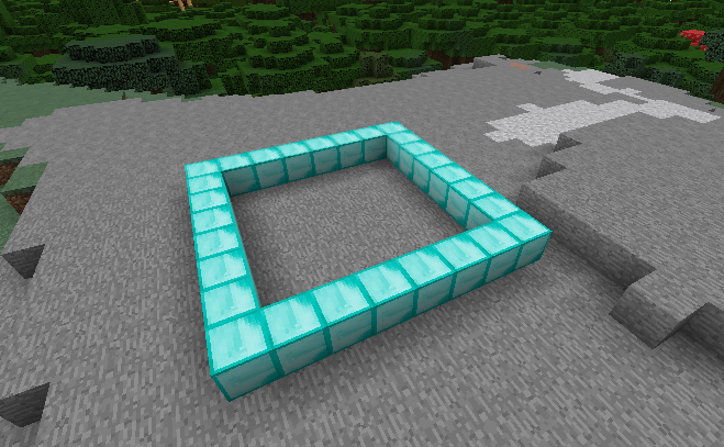 Rectangle of Minecraft diamonds blocks created in Visualmodder